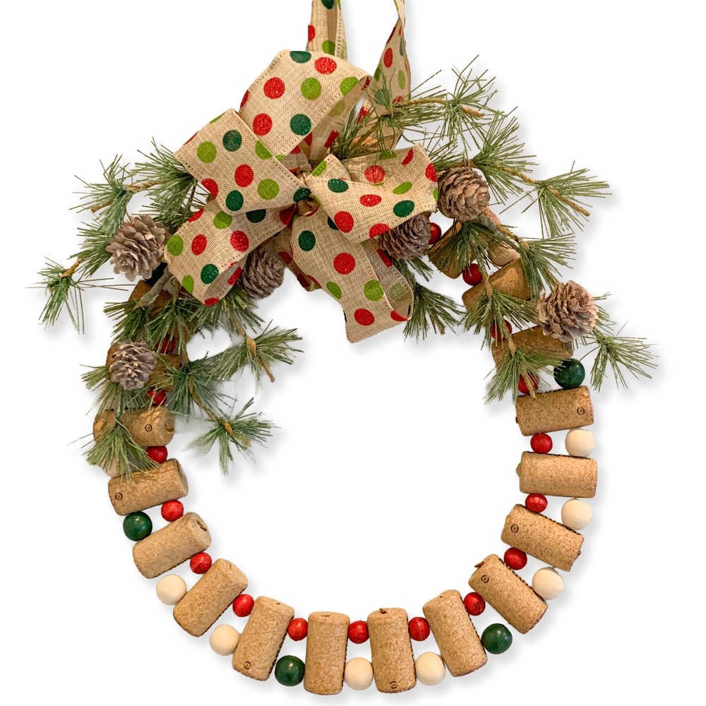 Handcrafted Cork Christmas Wreath